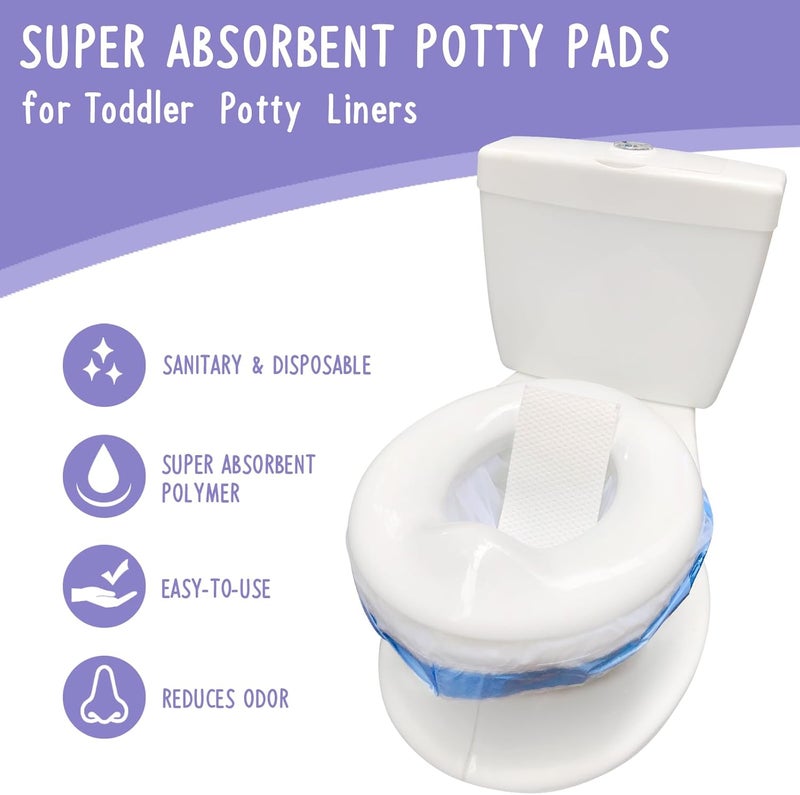 REFLYAWAY 150 Packs Super Absorbent Urine Pads Portable Child Used with Travel Potty Bags Disposable Liners for Toddlers, Toilet Seat for Kids Pee Training - Image 3